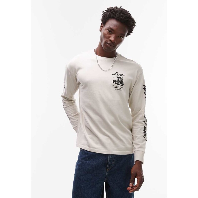 Levis Workwear Capsule long sleeve graphic t-shirt in cream