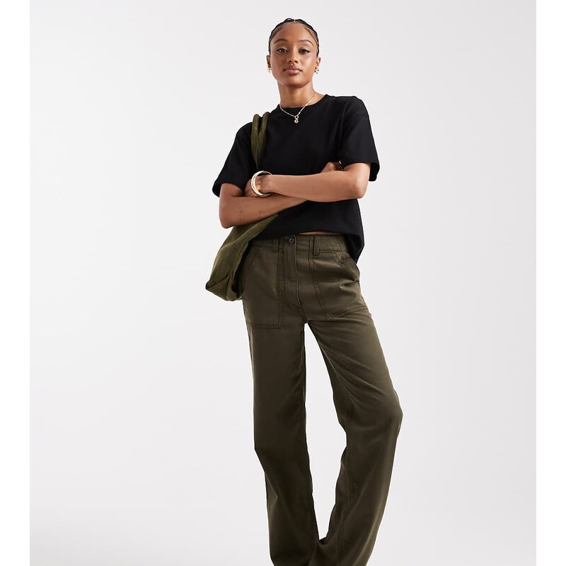 ASOS Tall ASOS DESIGN Tall slouchy straight leg trousers in washed 109670796
