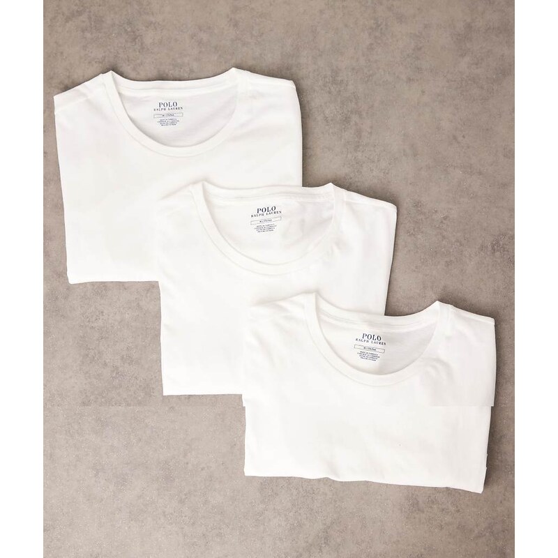 Polo Ralph Lauren 3 pack icon logo lounge t-shirt in white