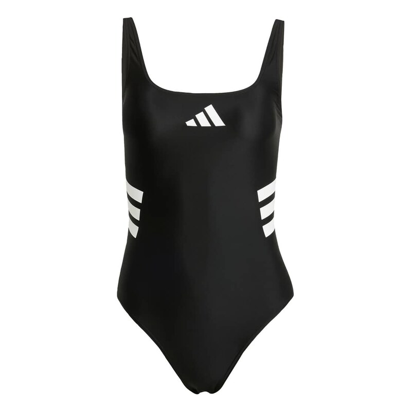 adidas performance 3-stripes u-back swimsuit in black / white 115503992