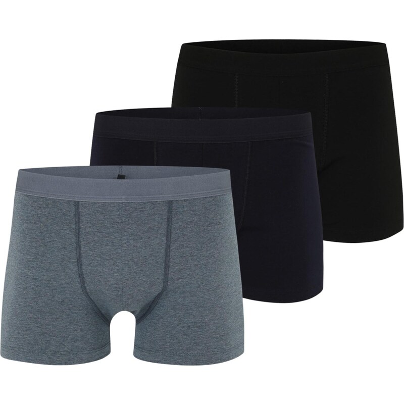 ABOUT YOU Boxerky Mario marine modrá / modrý melír / černá 107574733