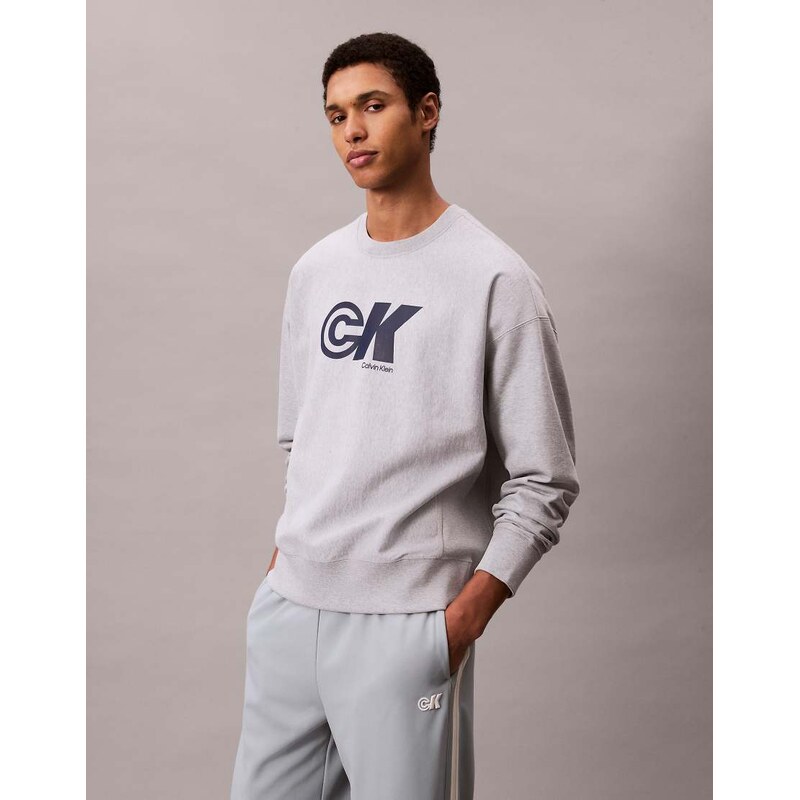 Calvin Klein Jeans sporty graphic sweatshirt in grey