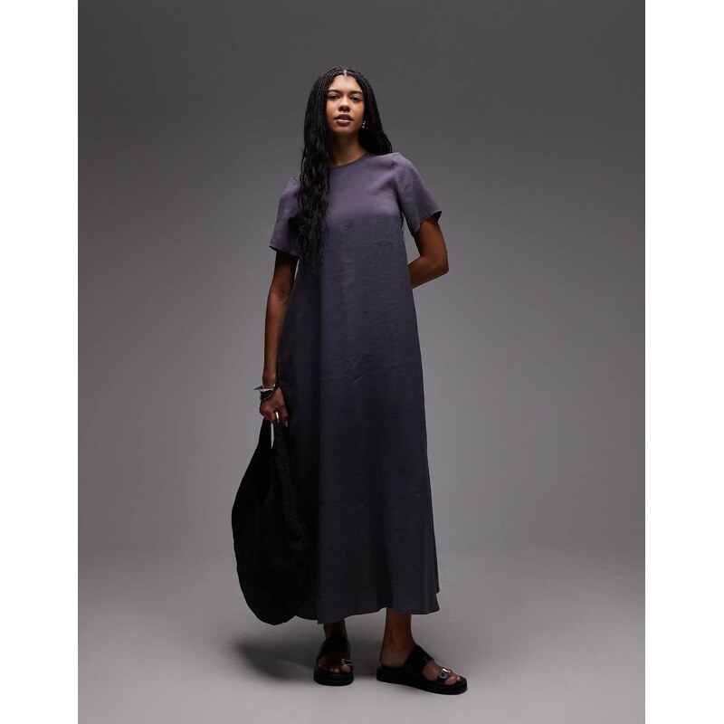 ASOS DESIGN modal trapeze t shirt dress in grey