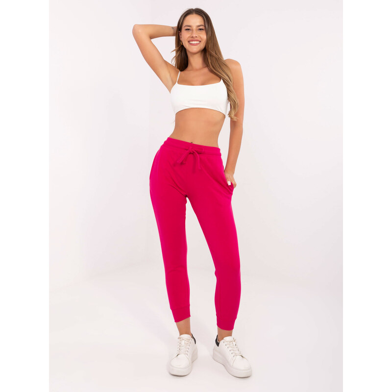 BASIC FEEL GOOD Fuchsiové stylové tepláky -fuchsia Tmavě růžová 72770105