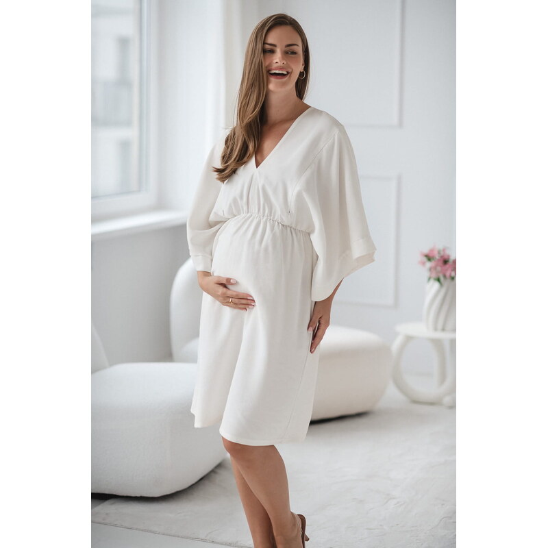 milk & love Těhotenské šaty ke kojení Mama Zen, Cream