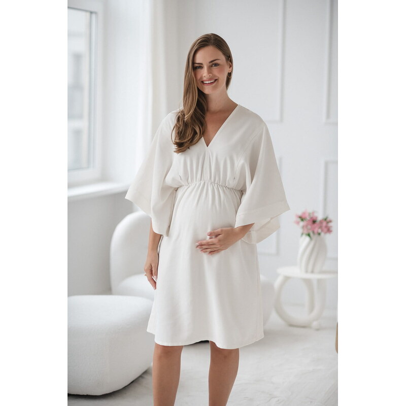 milk & love Těhotenské šaty ke kojení Mama Zen, Cream