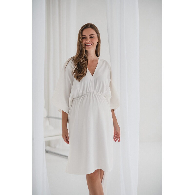 milk & love Těhotenské šaty ke kojení Mama Zen, Cream