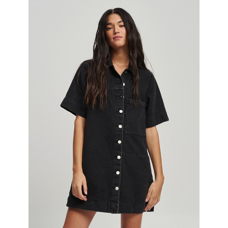 St MRLO Šaty DENIM SHIRT DRESS černá