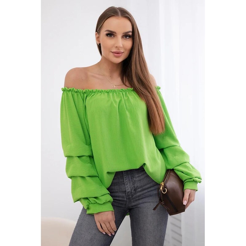 MladaModa Halenka Hispánka s ozdobnými rukávy model IT-15 tmavě