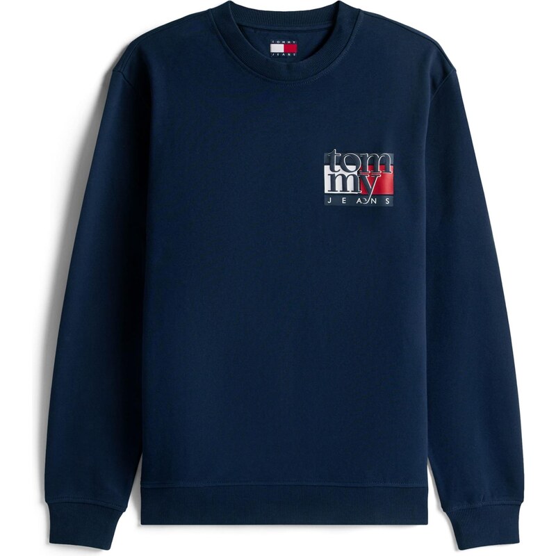 Tommy Jeans Mikina marine modrá / červená / bílá
