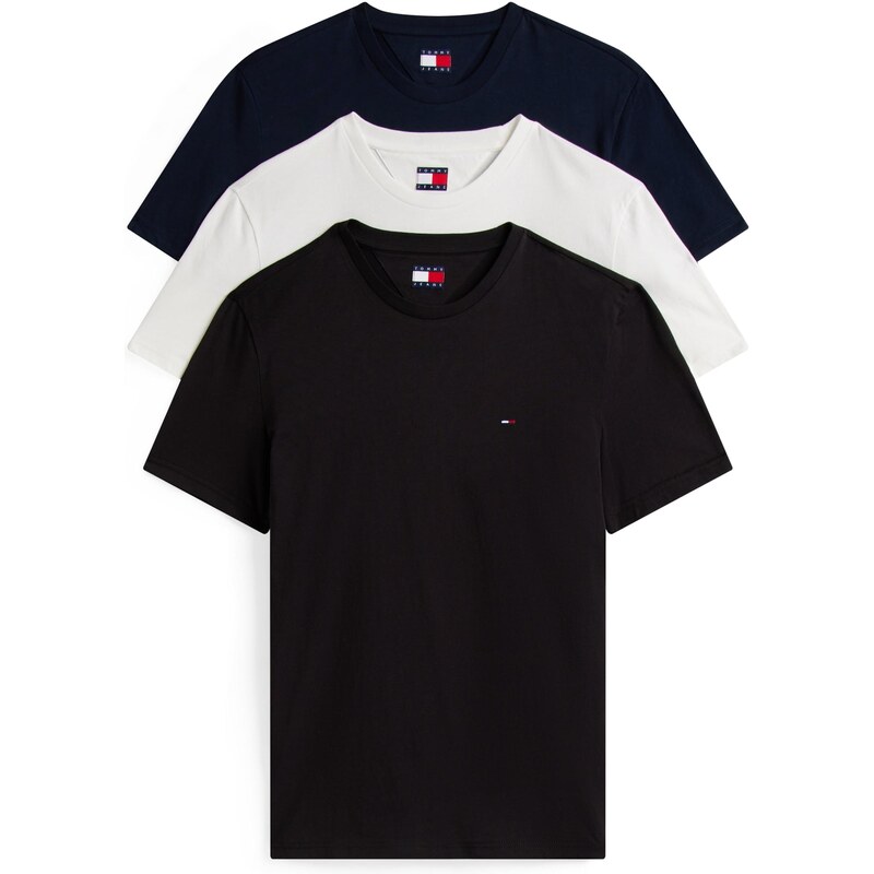 Tommy Jeans Tričko marine modrá / černá / bílá