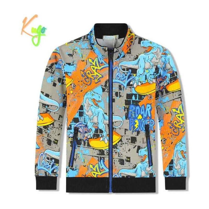 Chlapecká mikina Kugo EM9321 šedá / modrý zip, vel. 98
