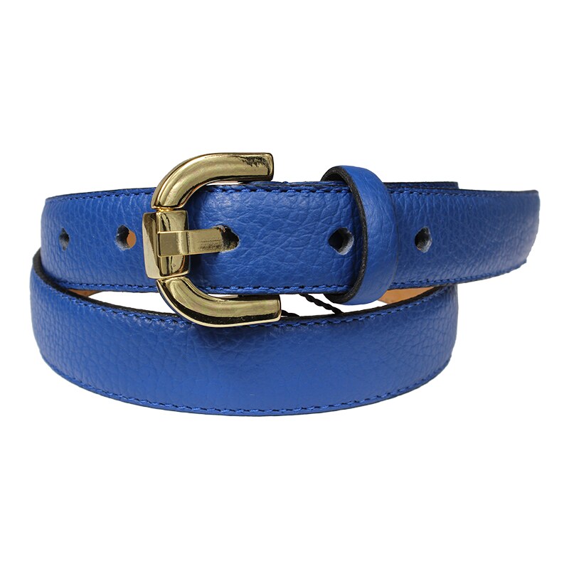 modrý kožený pásek Pierre Cardin 4600/25 Dollaro Azzurro Celková délka: 95 cm