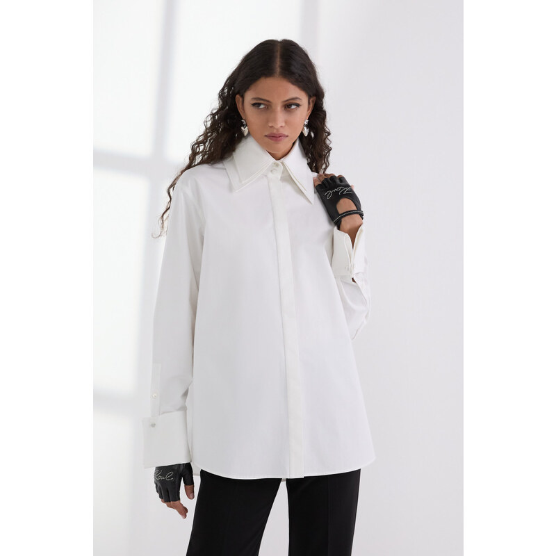 KOŠILE KARL LAGERFELD DOUBLE COLLAR POPLIN SHIRT 107602971
