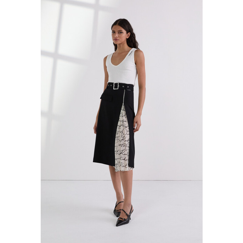 SUKNĚ KARL LAGERFELD PLEATED PANEL SKIRT