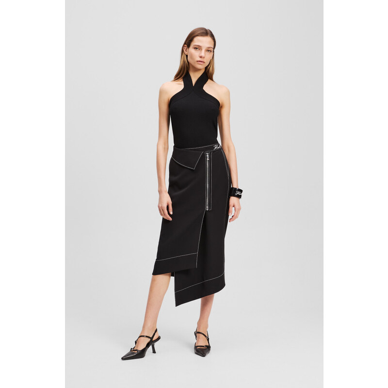 SUKNĚ KARL LAGERFELD CONTRAST STITCH SKIRT