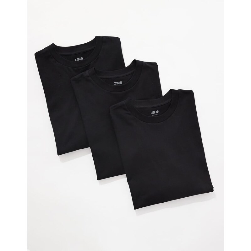 ASOS DESIGN Essentials 3 pack oversized t-shirts in black