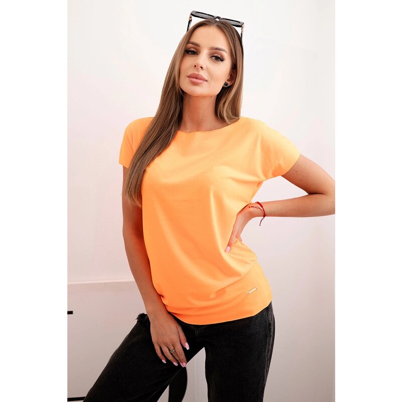 Kesi Dámská tričko s krátkým rukávem basic neon oranžový 114776568