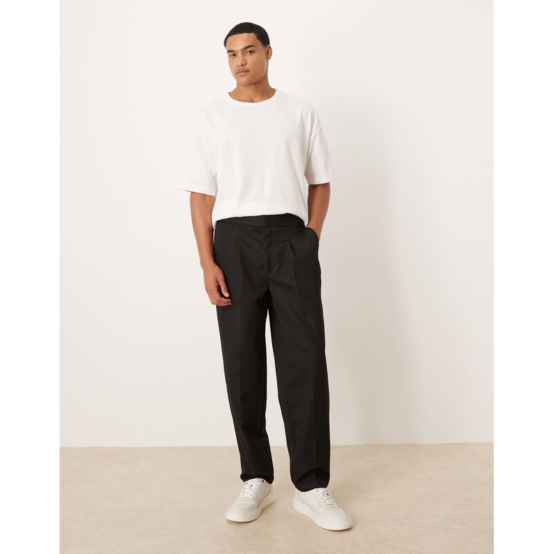 ASOS DESIGN smart straight leg trouser with part elastic