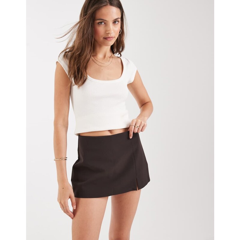 ASOS DESIGN pelmet mini skort in chocolate-Brown 115624259