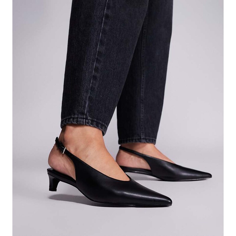 Public Desire Wide Fit Saskia slingback kitten heel shoes in