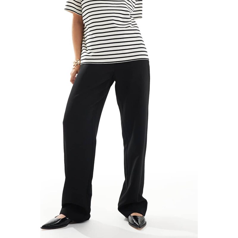 Vero Moda clean straight leg smart trouser in black