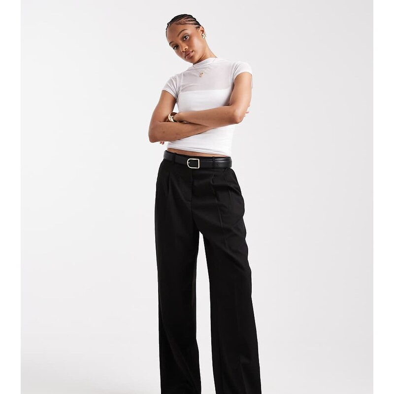Vero Moda Tall dad fit tailored trouser in black