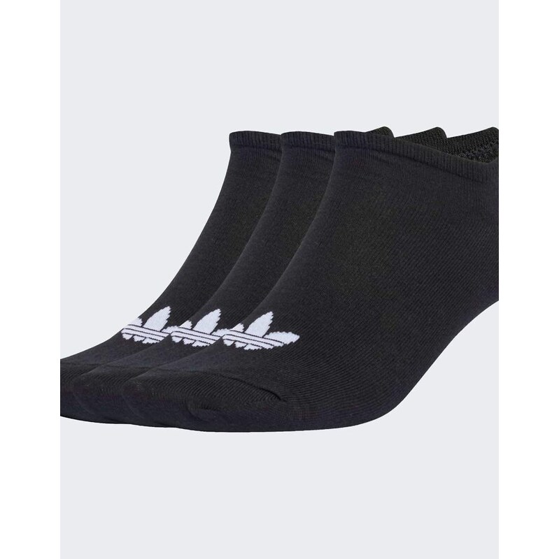 adidas Originals Liner socks 3 pairs in black / black / black