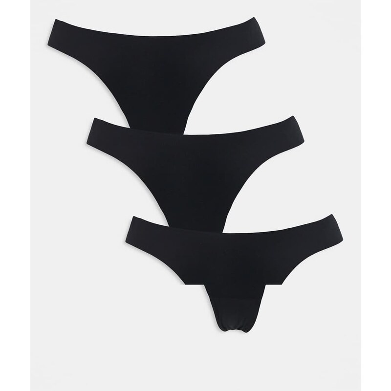 ONLY 3 pack brazilian brief with lace detail in black 113262451