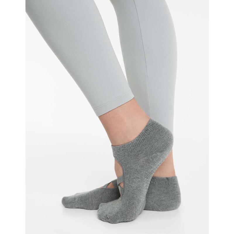 OYSHO 2 pairs of cotton blend yoga and pilates socks with crossover 107617496