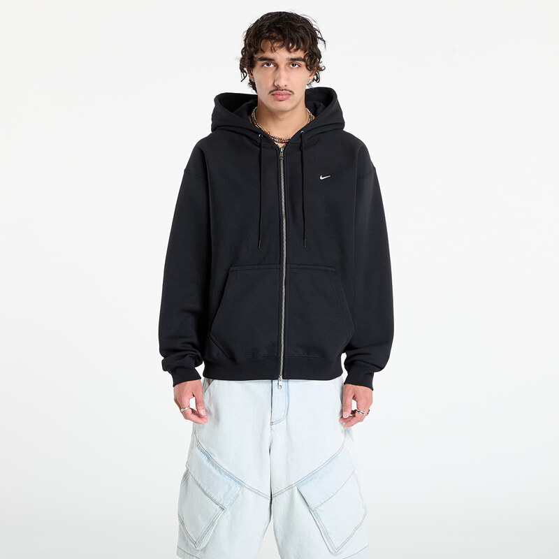 Mikina Nike Solo Swoosh Mens Full-Zip Fleece Hoodie Black/ Black