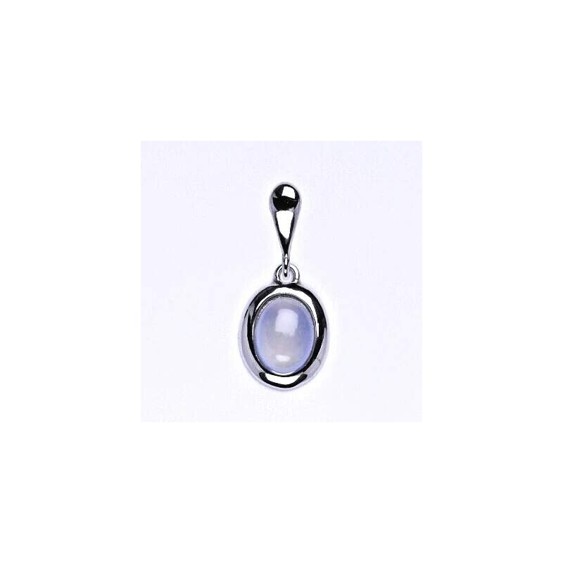 Čištín s.r.o. Stříbrný přívěsek, přírodní chalcedon 8x6 mm - P