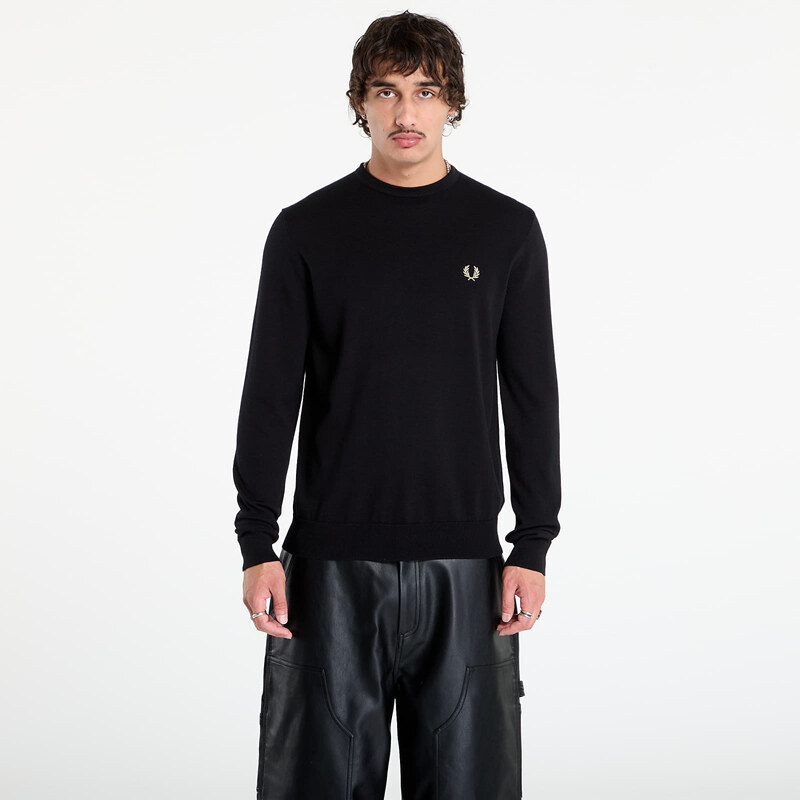 Svetr FRED PERRY Classic Crew Neck Jumper Black XL