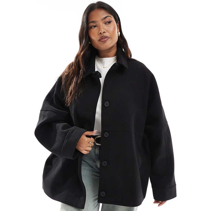 ASOS Curve ASOS DESIGN Curve slouchy formal harrington jacket in