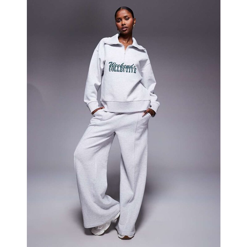 ASOS Weekend Collective Weekend Collective half zip sweatshirt with 107624512