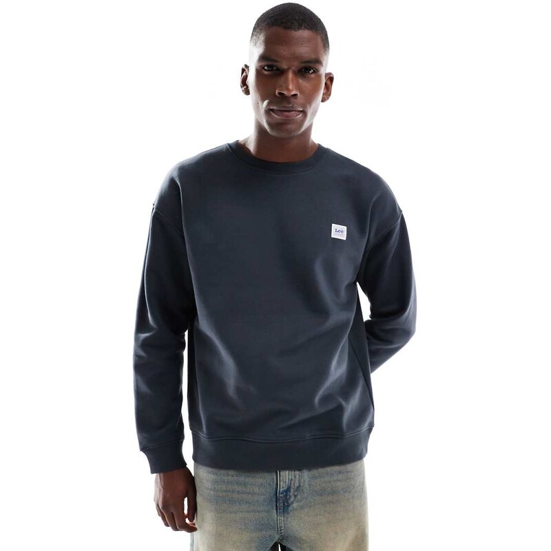 Lee workwear label sweatshirt in washed black
