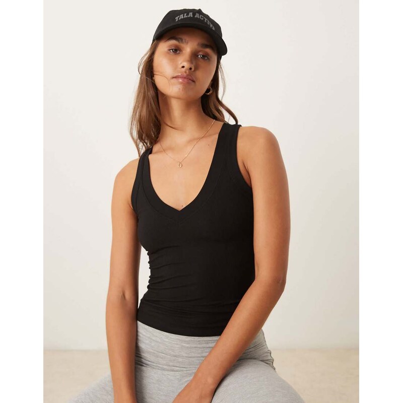 TALA 365 Sculpting Lounge reversible tank in black-Brown