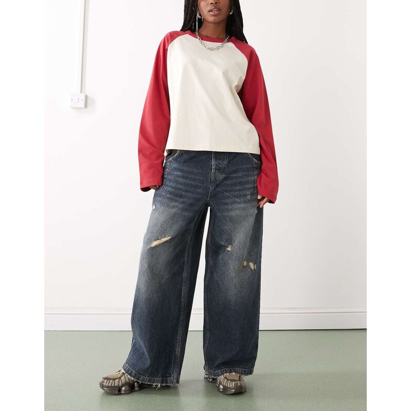 COLLUSION X007 XL baggy jean in destroyed wash-Blue 107624430