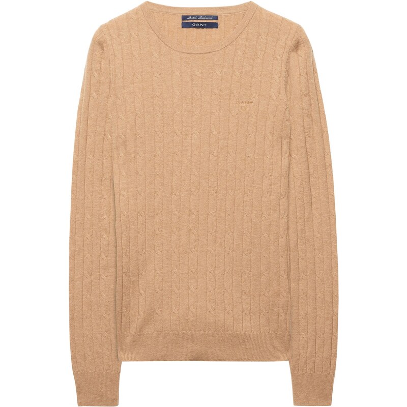 Gant Stretch Lambswool Cable Crew Sweater