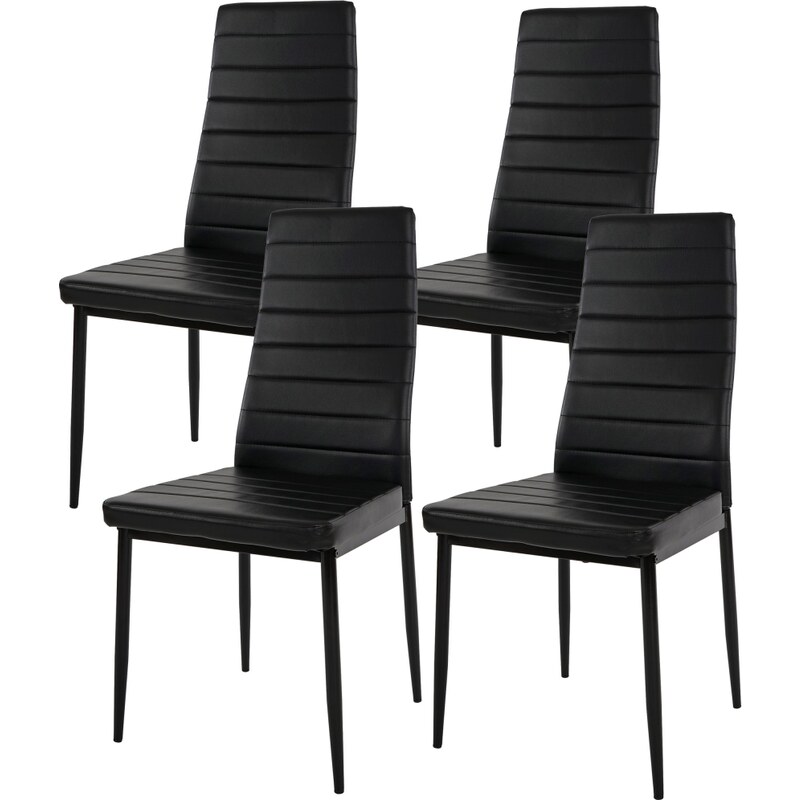 Sada 4 jídelních židlí Lamego Black
