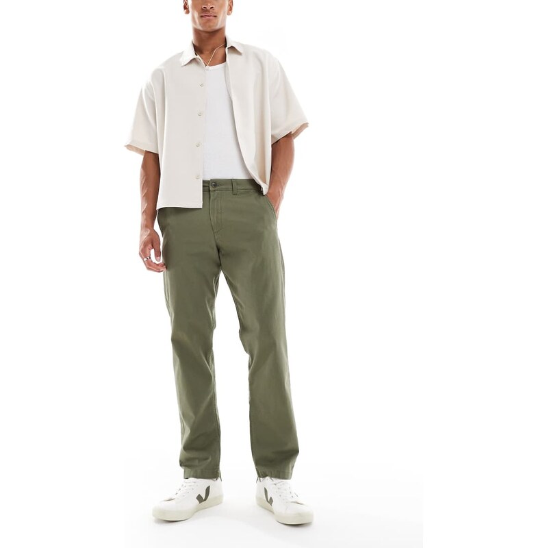 Jack & Jones straight fit chino in khaki-Green