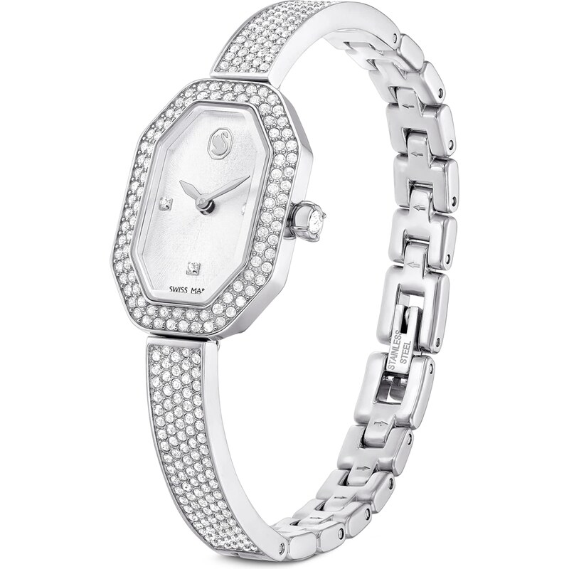 Swarovski Analogové hodinky Dextera stříbrná / průhledná