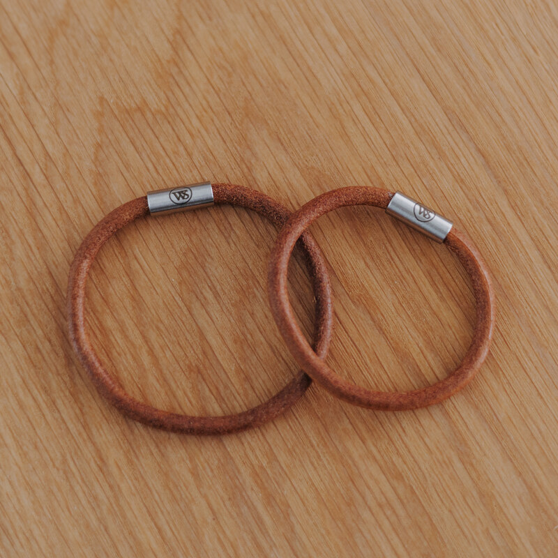 Wood Style Náramek kulatý se stříbrným magnetickým zapínáním
