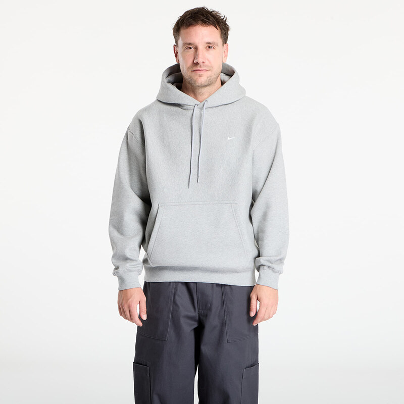 Mikina Nike Solo Swoosh Mens Pullover Hoodie Dk Grey Heather/ Lt