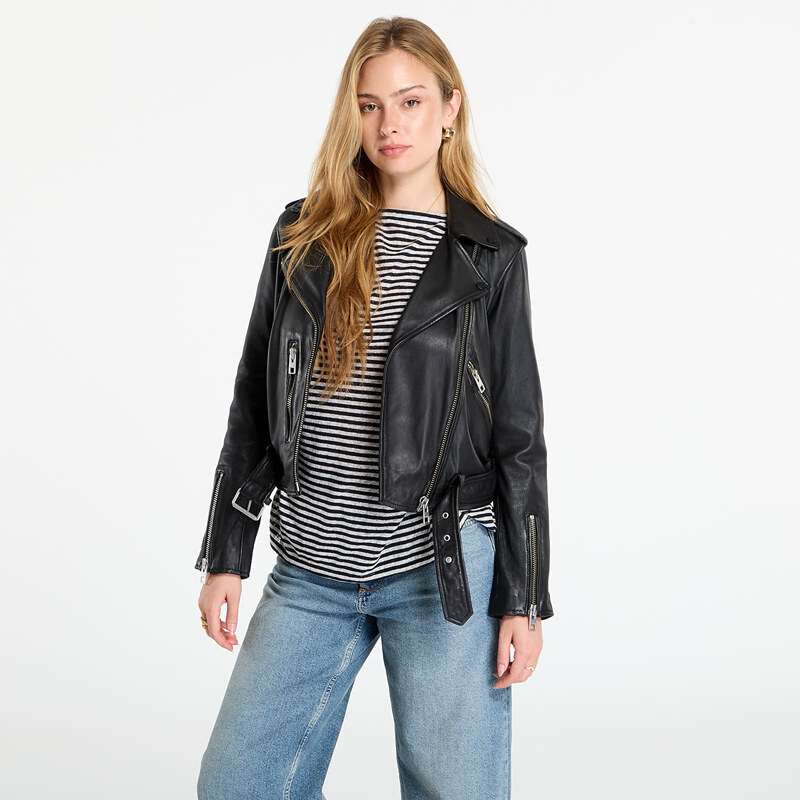 Bunda AllSaints Balfern Leather Biker Jacket Black 6 107637198