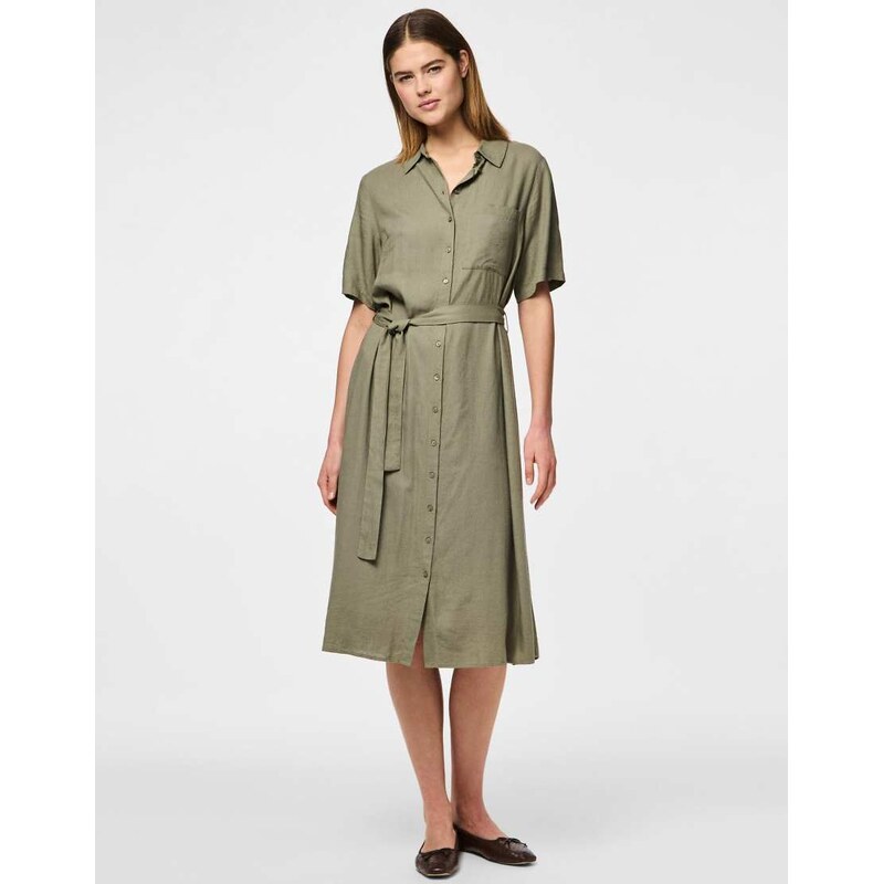 Pieces Shirt dress in deep lichen green