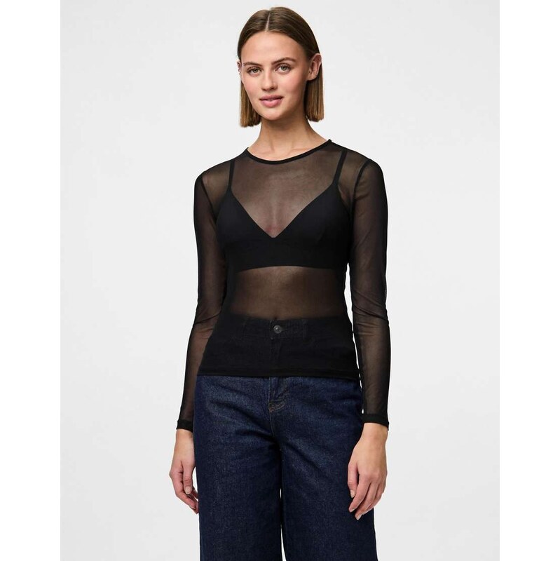 Pieces Long sleeved top in black 115499024