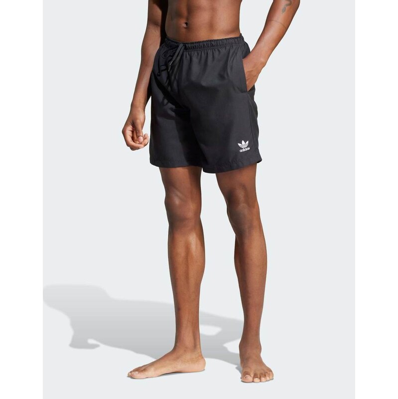 adidas Originals Adicolor 8-inch swim shorts in black 115504036