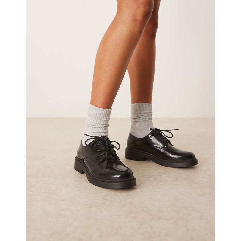 Glamorous derby lace-up shoes in black