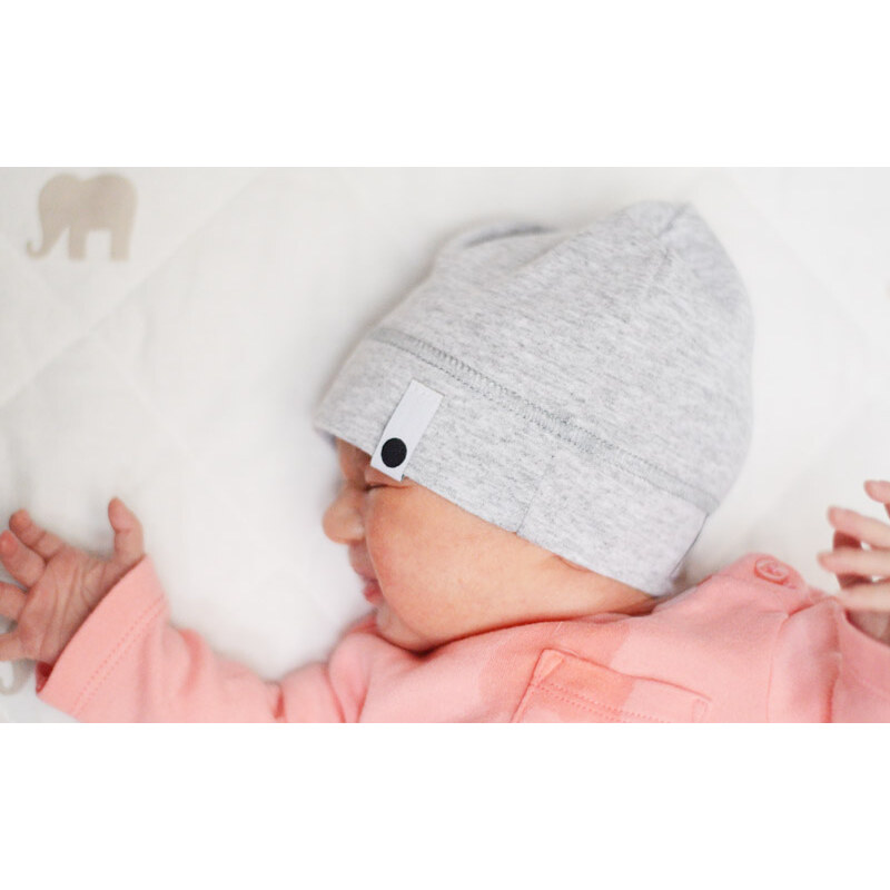 Lamama Dětská novorozenecká čepice - světle šedá